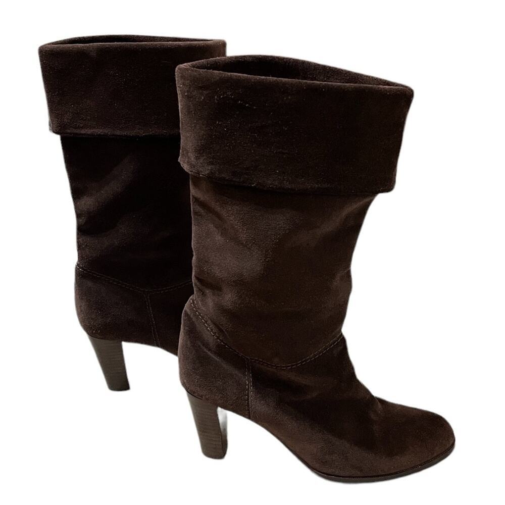 Ann Taylor High Heel Suede Boots Brown 7.5 - Picture 2 of 7